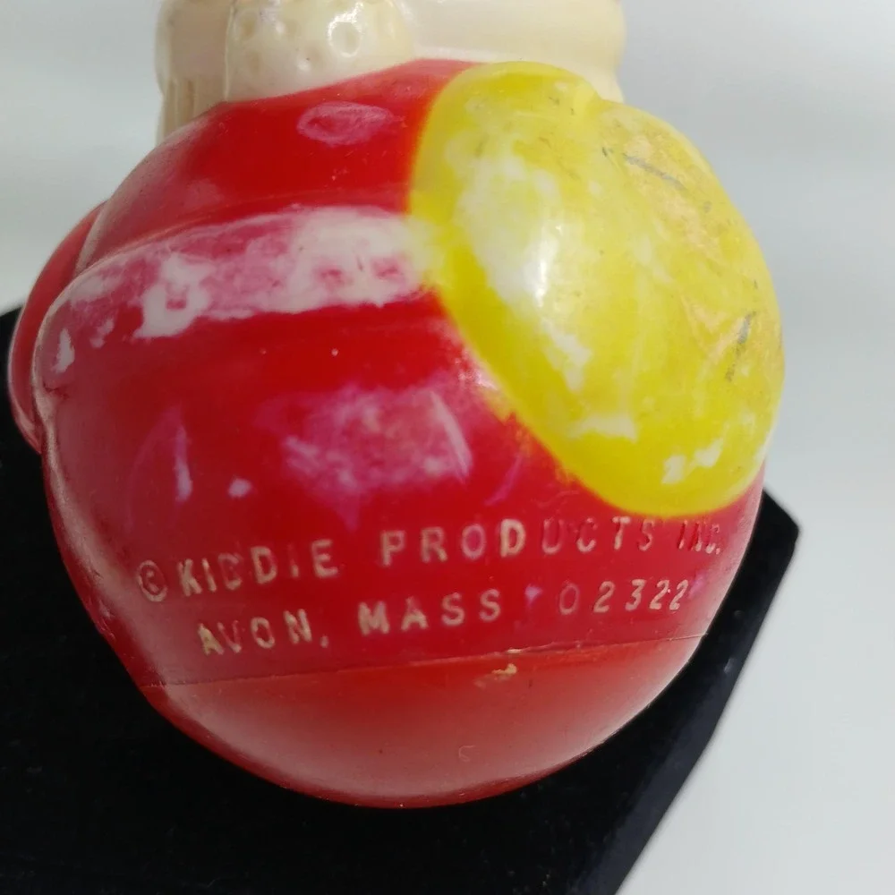 Vintage Kiddie Products Santa Claus Roly Poly Wobbler Toy Plastic 23cm Christmas